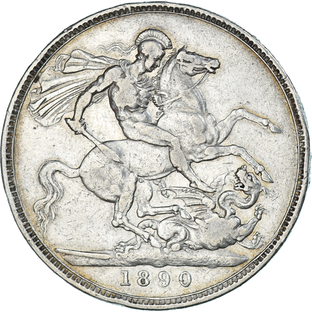 Monnaie, Grande-Bretagne, Victoria, Crown, 1890, TB+, Argent, KM:765