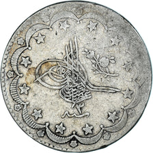 Moneta, Turchia, Abdul Hamid II, 20 Kurush, 1877, Qustantiniyah, B, Argento