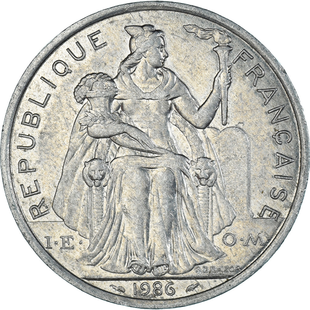 Münze, Neukaledonien, 5 Francs, 1986