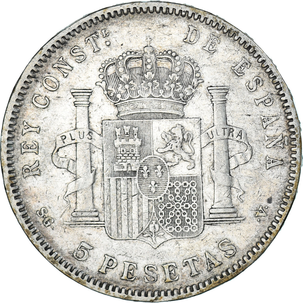 Coin, Spain, Alfonso XIII, 5 Pesetas, 1898, EF(40-45), Silver, KM:707