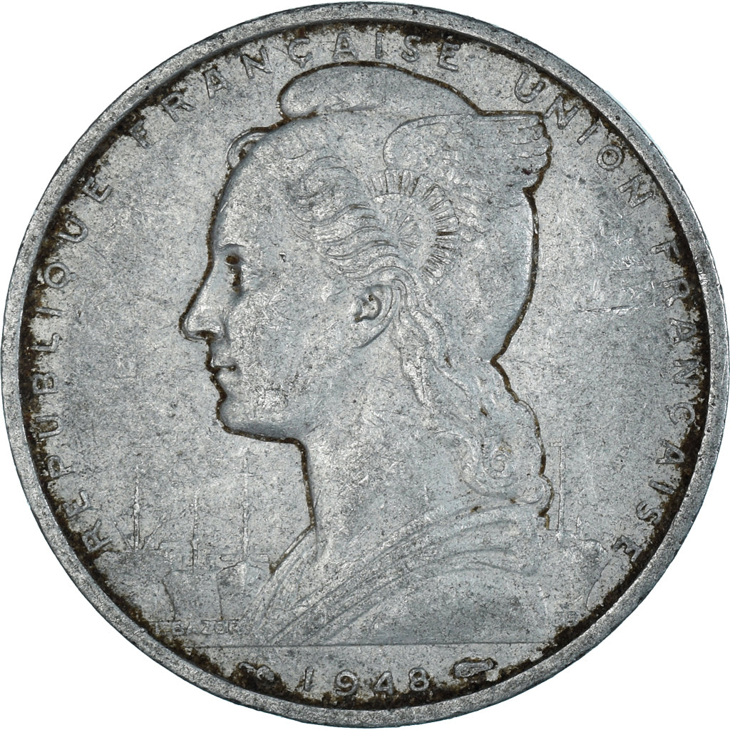 Münze, Somaliland, 5 Francs, 1948