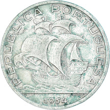 Moeda, Portugal, 10 Escudos, 1954, AU(55-58), Prata, KM:586