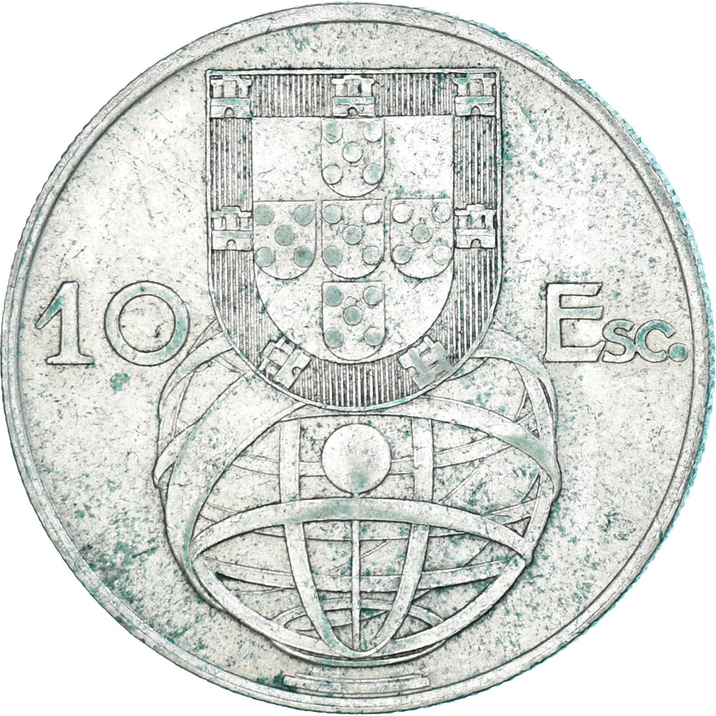 Münze, Portugal, 10 Escudos, 1955, SS+, Silber, KM:586
