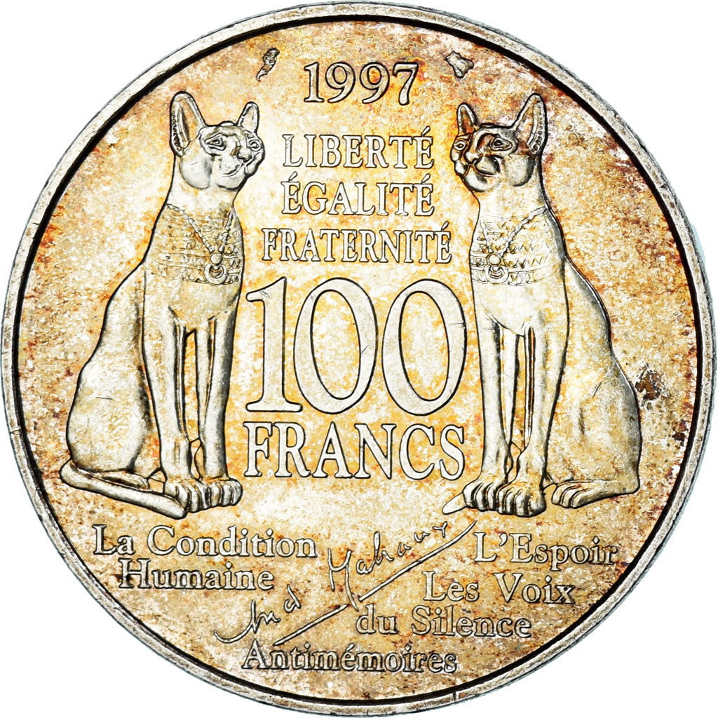 Coin, France, André Malraux, 100 Francs, 1997, EF(40-45), Silver, KM:1188