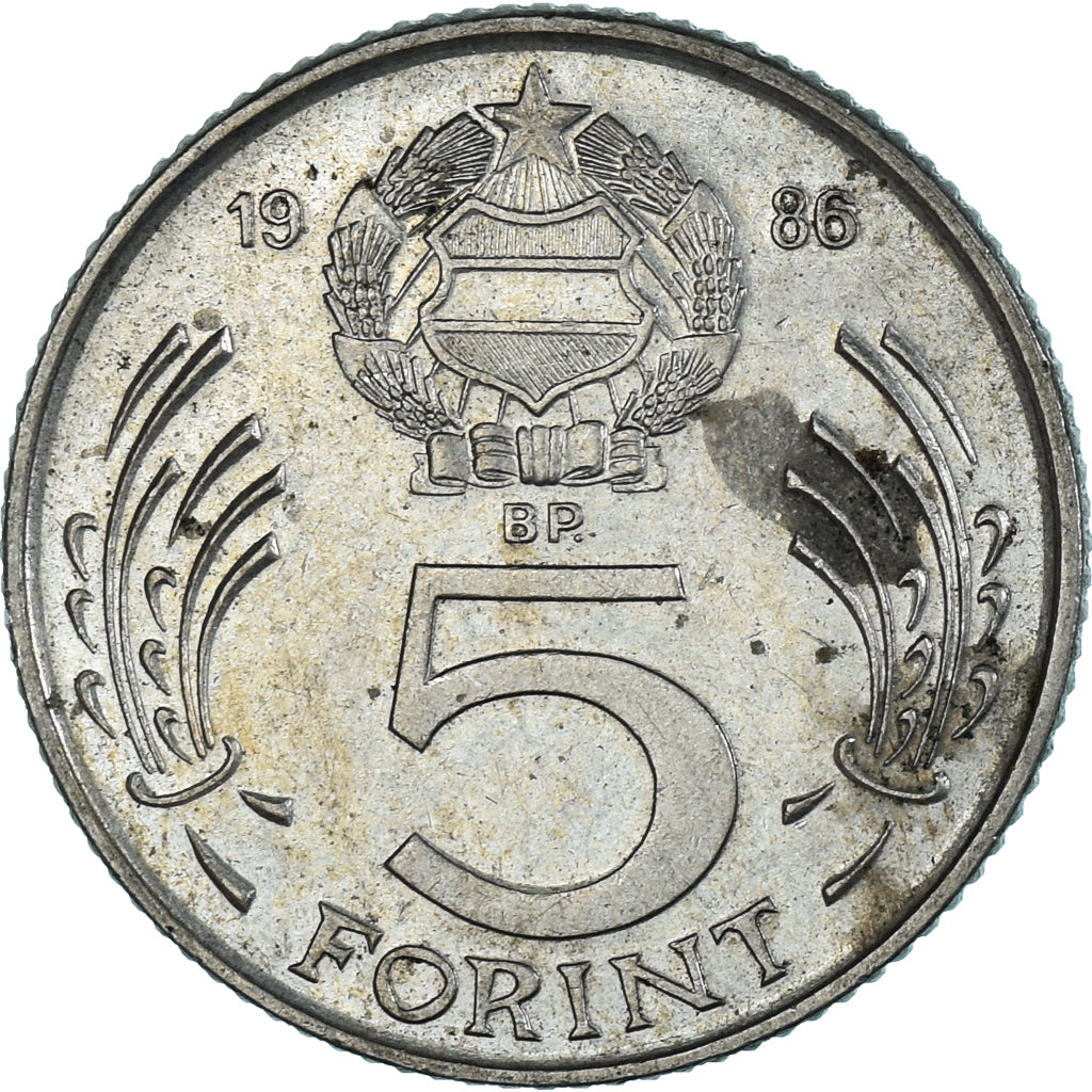 Moeda, Hungria, 5 Forint, 1986