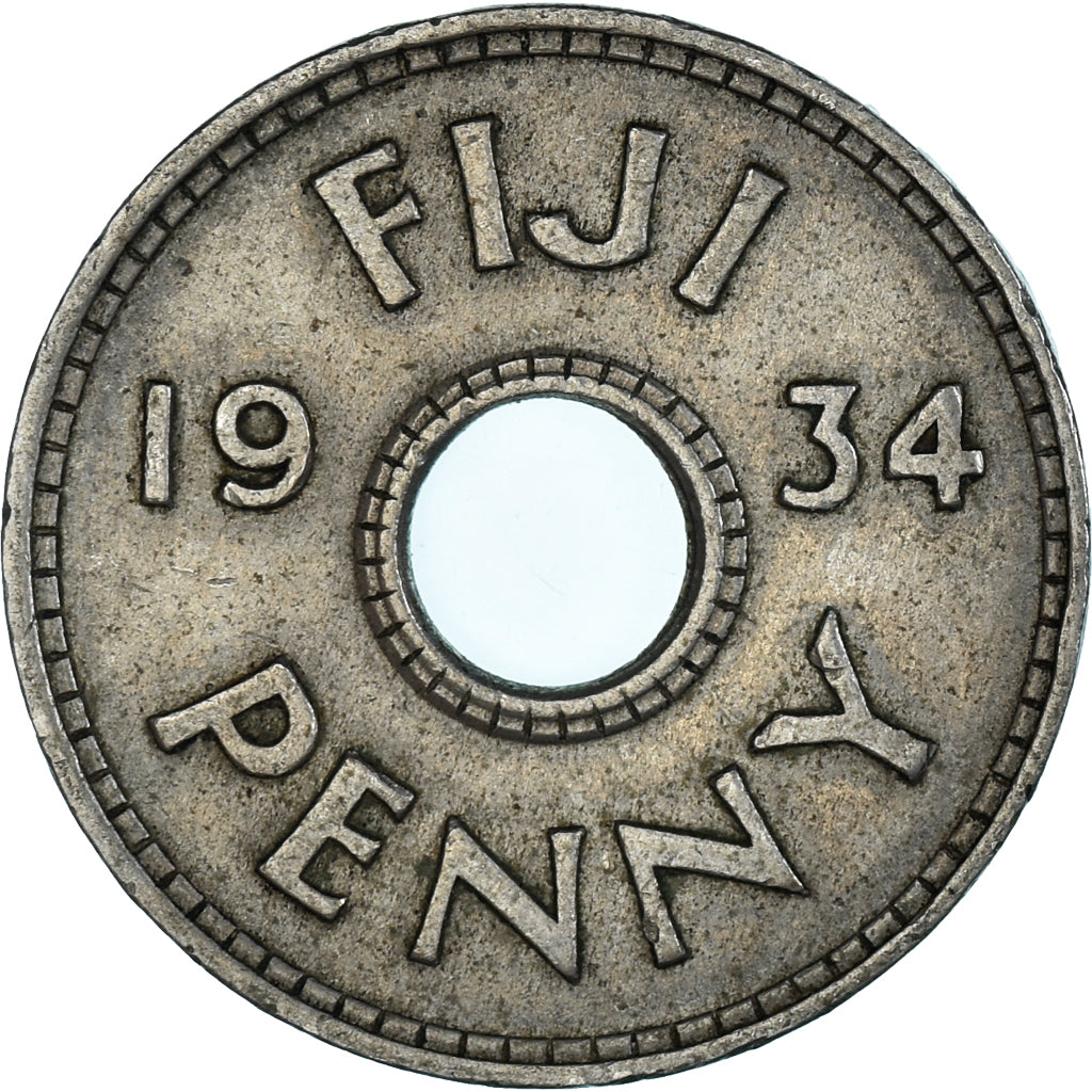 Coin, Fiji, Penny, 1934