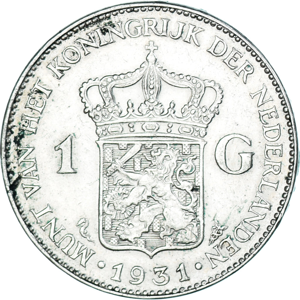 Münze, Niederlande, Wilhelmina I, Gulden, 1931, VZ, Silber, KM:161.1