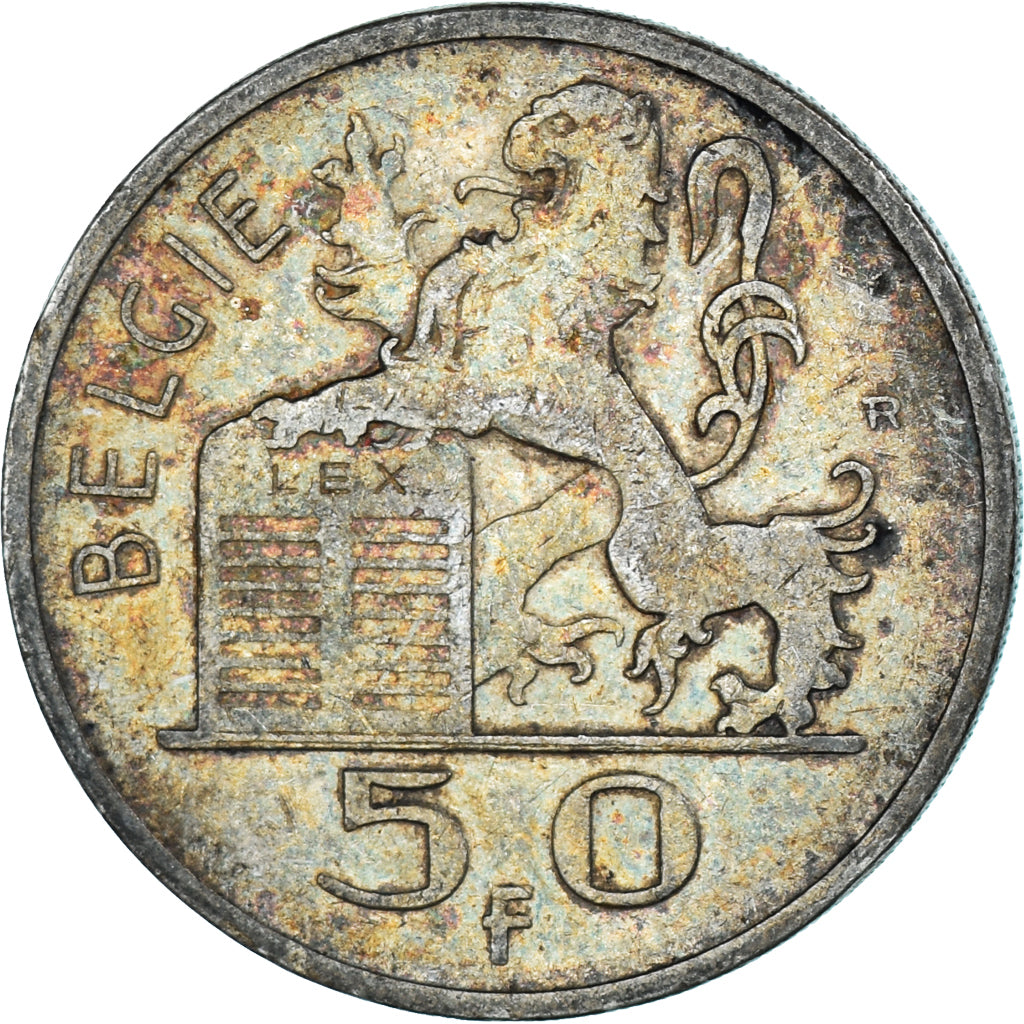Moneta, Belgio, 50 Francs, 50 Frank, 1948, MB+, Argento, KM:137
