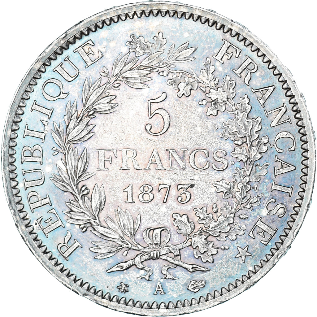 Moneta, Francia, Hercule, 5 Francs, 1873, Paris, BB, Argento, KM:820.1