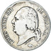 Moeda, França, Louis XVIII, 5 Francs, 1821, Lille, VF(20-25), Prata, KM:711.13
