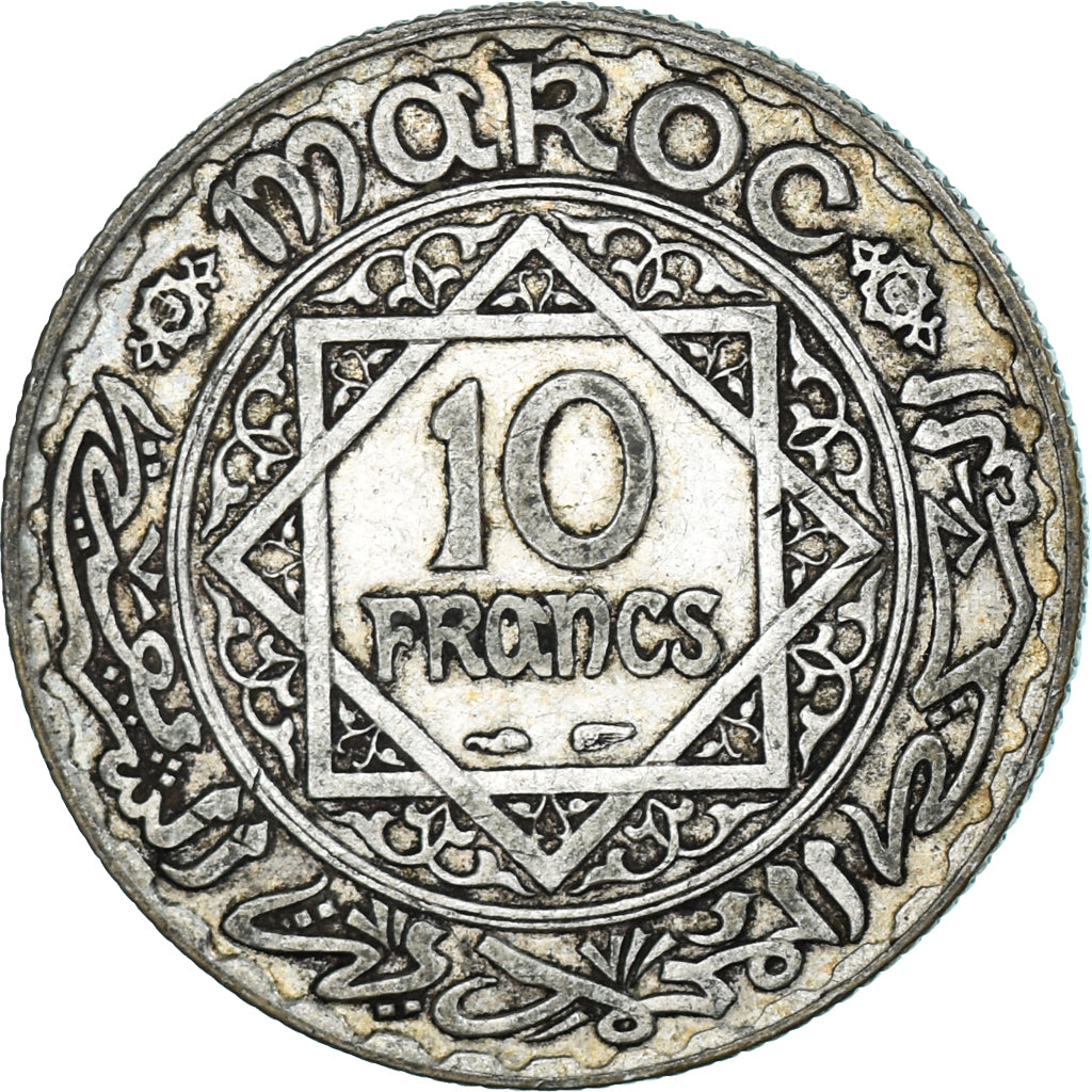 Moneta, Marocco, 10 Francs, 1352, Paris, MB+, Argento, KM:38