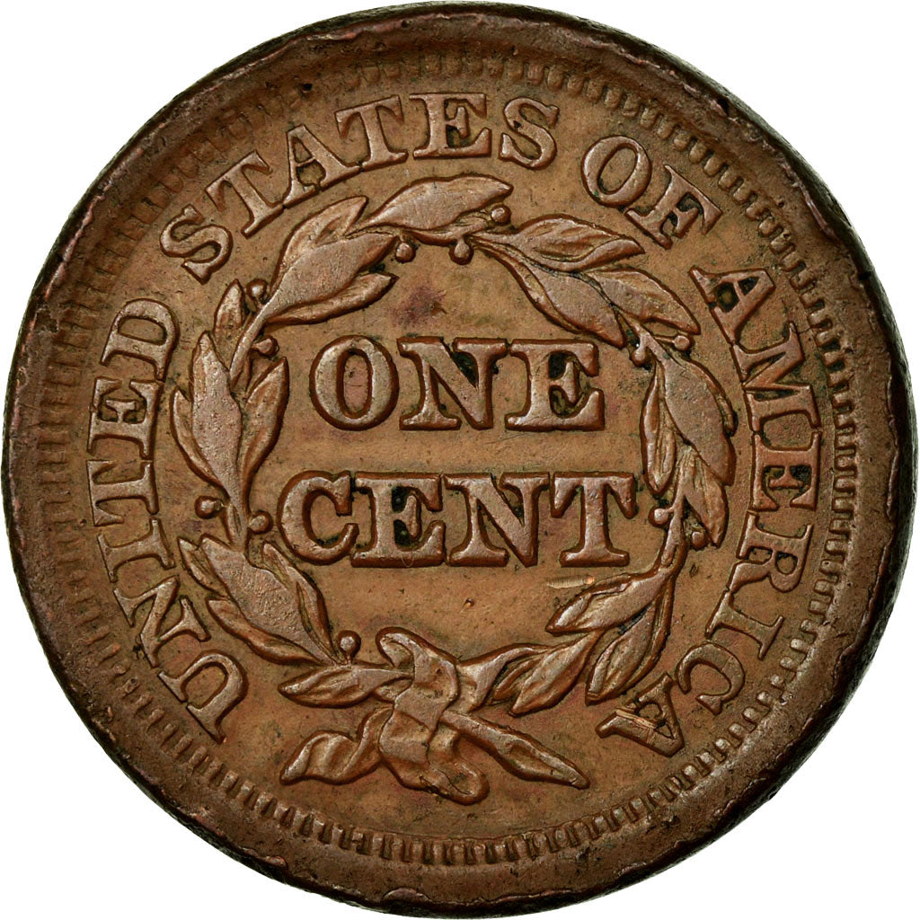 Coin, United States, Braided Hair Cent, Cent, 1851, U.S. Mint, Philadelphia