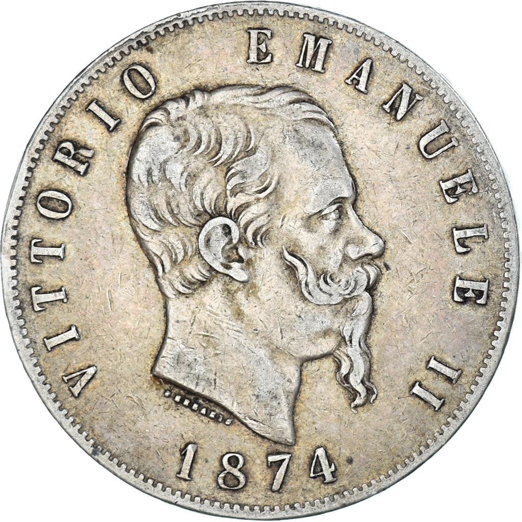 Moeda, Itália, Vittorio Emanuele II, 5 Lire, 1870, Milan, EF(40-45), Prata