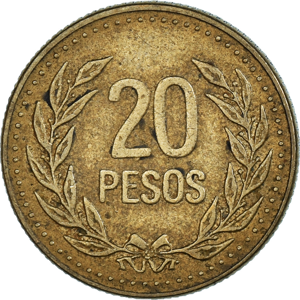 Moneta, Colombia, 20 Pesos, 1991