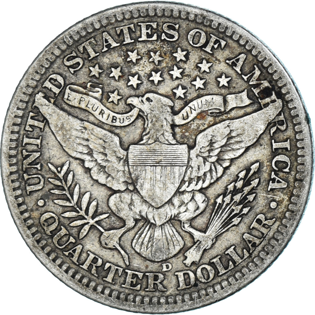 Moeda, Estados Unidos da América, Barber Quarter, Quarter, 1913, Denver