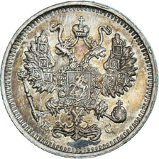 Moneta, Russia, Nicholas II, 10 Kopeks, 1915, Petrograd, SPL-, Argento, KM:20a.3