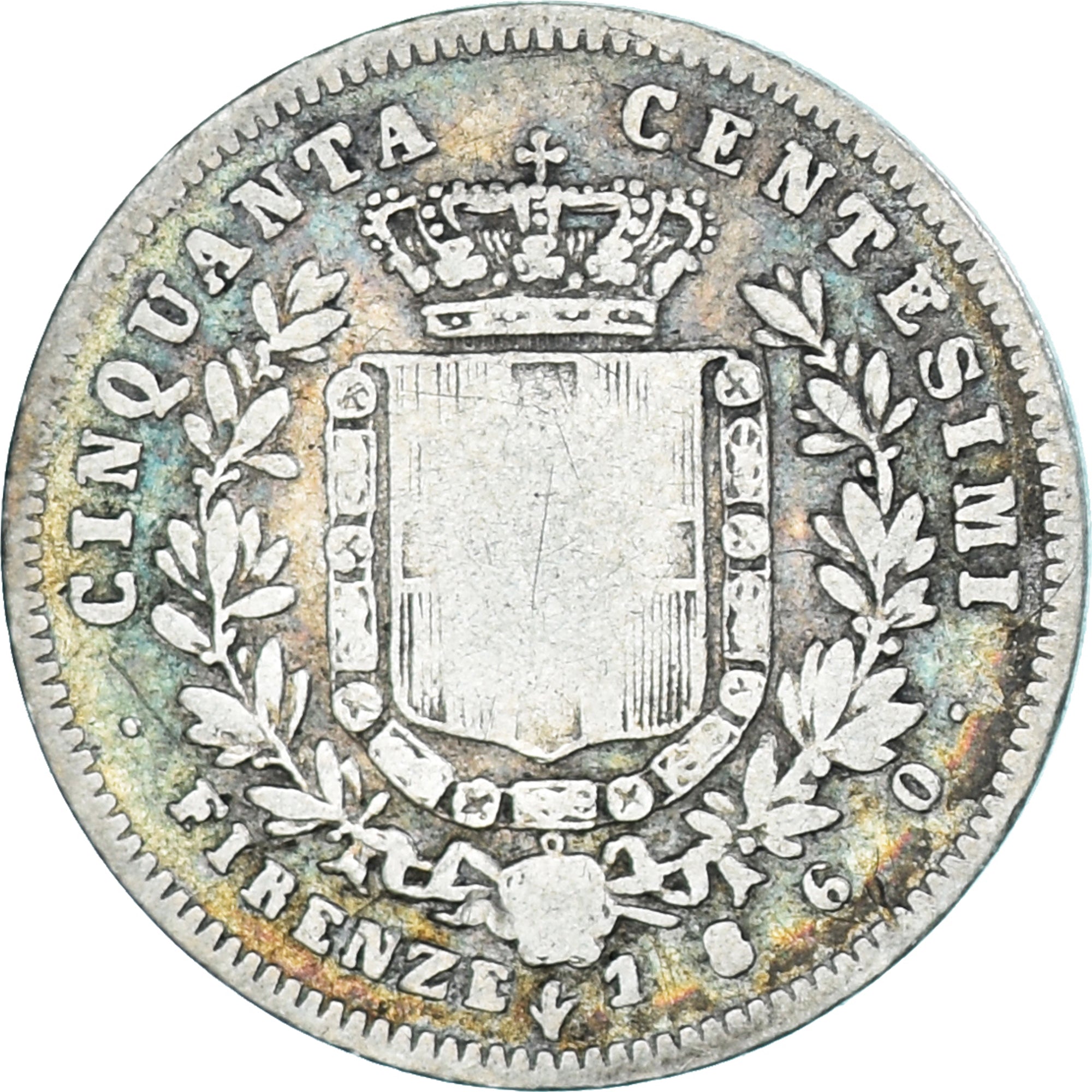 Münze, Italien Staaten, Vittorio Emanuele II, 50 Centesimi, 1860, Florence, S