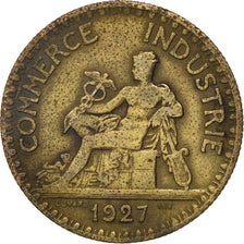 FRANCE, Chambre de commerce, 2 Francs, 1927, Paris, KM #877, F(12-15),...