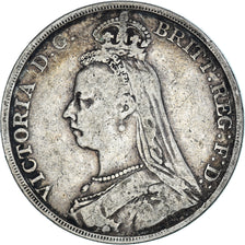 Münze, Großbritannien, Victoria, Crown, 1891, London, S+, Silber, KM:765