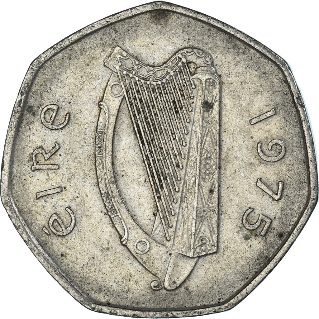 Moneta, Irlanda, 50 Pence, 1975