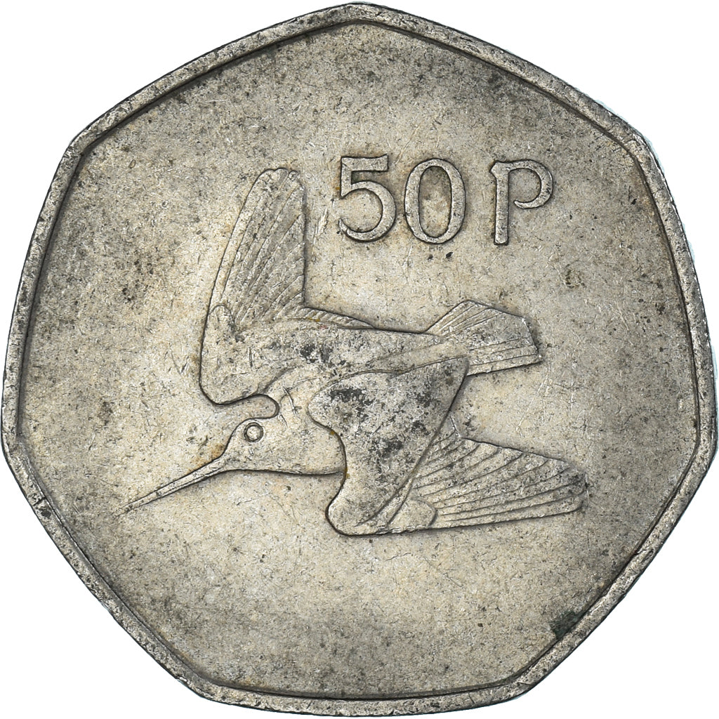 Moneta, Irlanda, 50 Pence, 1975