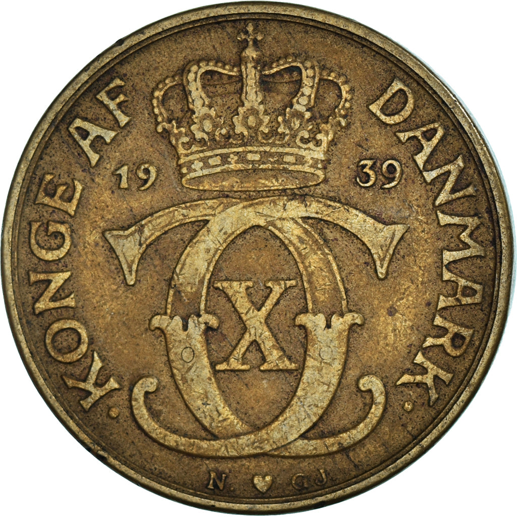 Moneta, Danimarca, Christian X, 2 Kroner, 1939, Copenhagen, BB