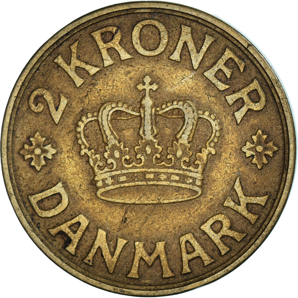 Moneta, Danimarca, Christian X, 2 Kroner, 1939, Copenhagen, BB