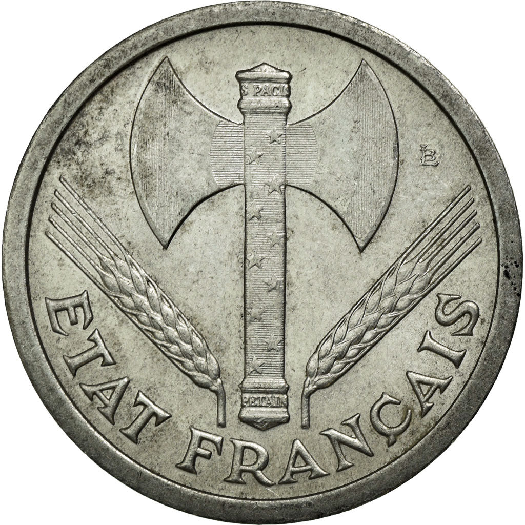 Münze, Frankreich, Bazor, 2 Francs, 1943, Paris, VZ, Aluminium, KM:904.1