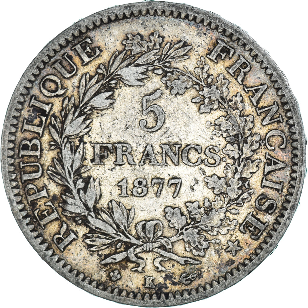 Monnaie, France, Hercule, 5 Francs, 1877, Bordeaux, TB+, Argent, Gadoury:745a