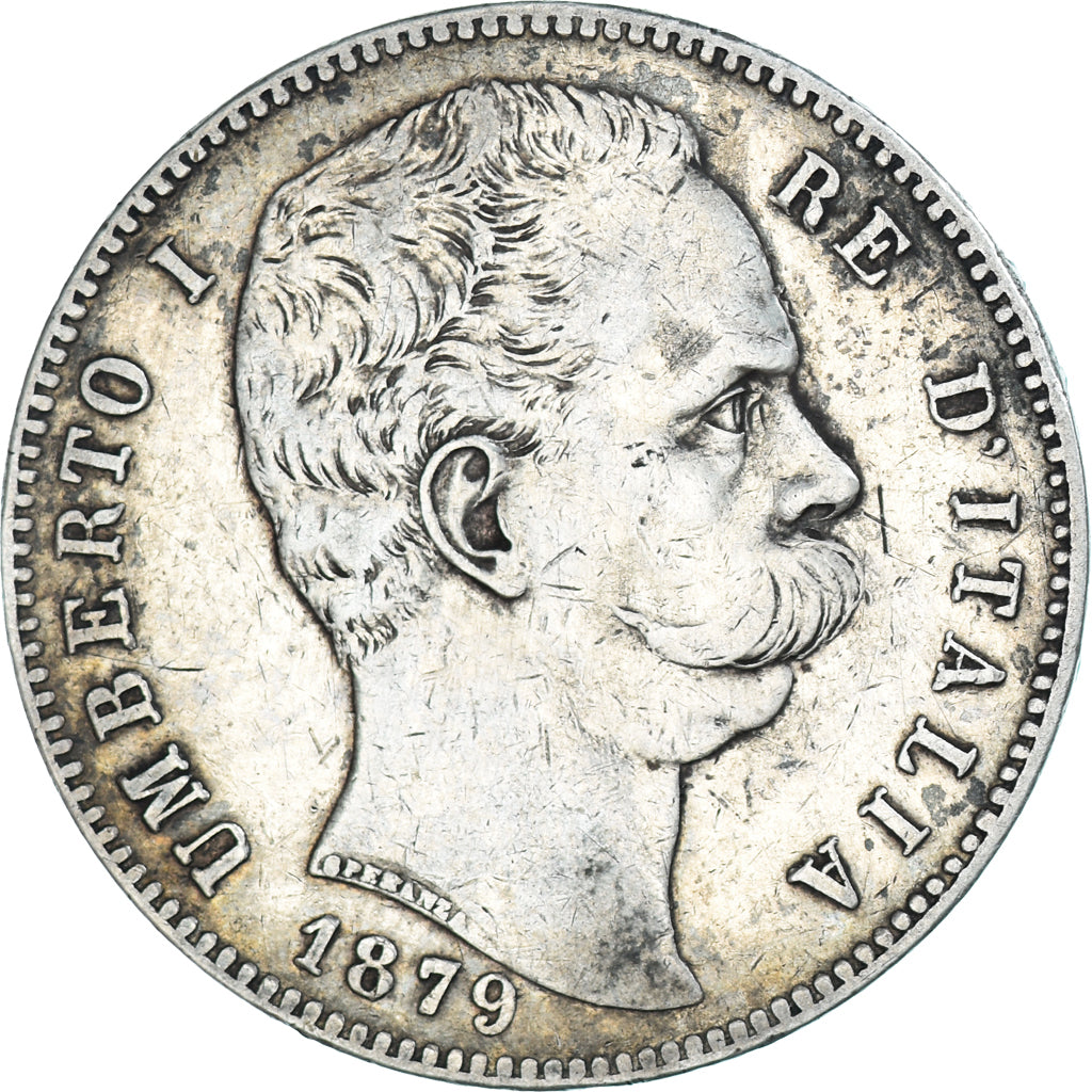 Münze, Italien, Umberto I, 5 Lire, 1879, Rome, S+, Silber, KM:20