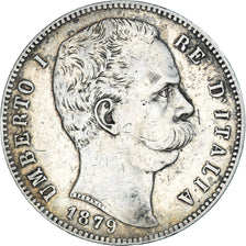Münze, Italien, Umberto I, 5 Lire, 1879, Rome, S+, Silber, KM:20