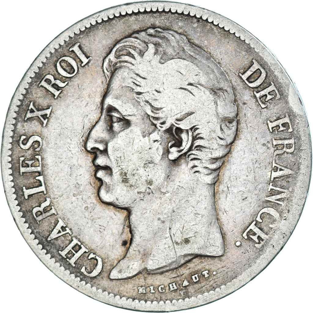 Coin, France, Charles X, 5 Francs, 1828, Paris, F(12-15), Silver, KM:728.1