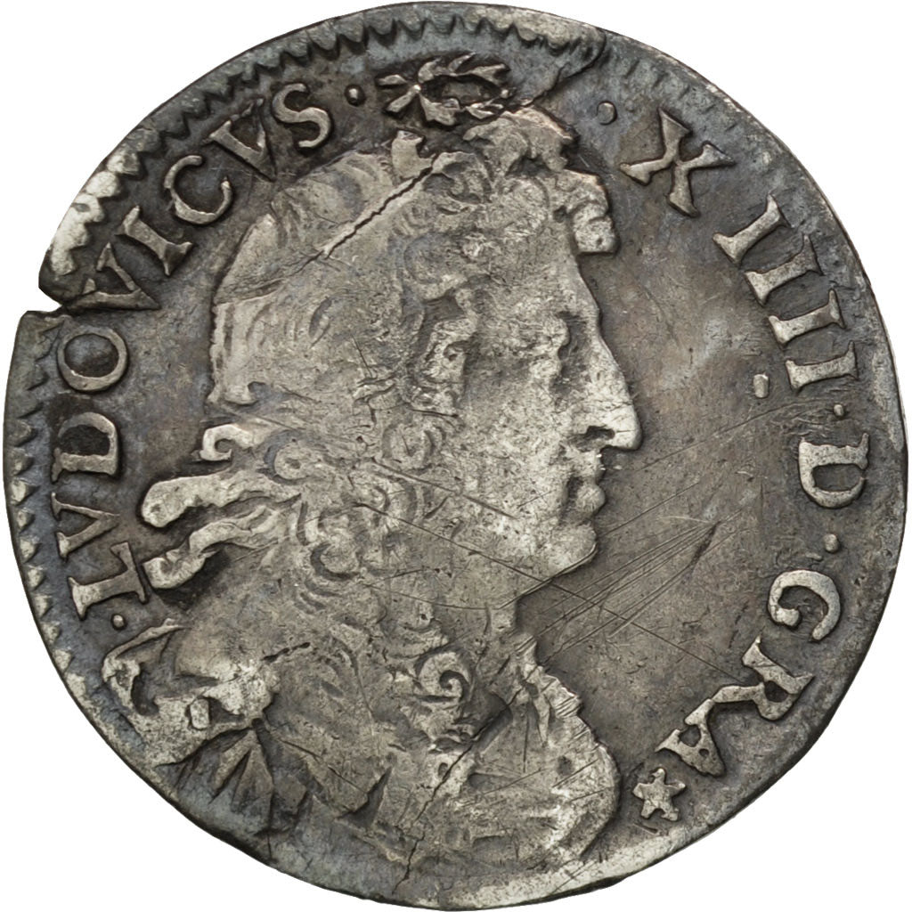 FRANCE, 4 Sols dits « des Traitants », 4 Sols, 1677, Paris, KM #23...