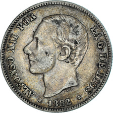 Coin, Spain, Alfonso XII, 2 Pesetas, 1882, Madrid, VF(30-35), Silver, KM:678.2