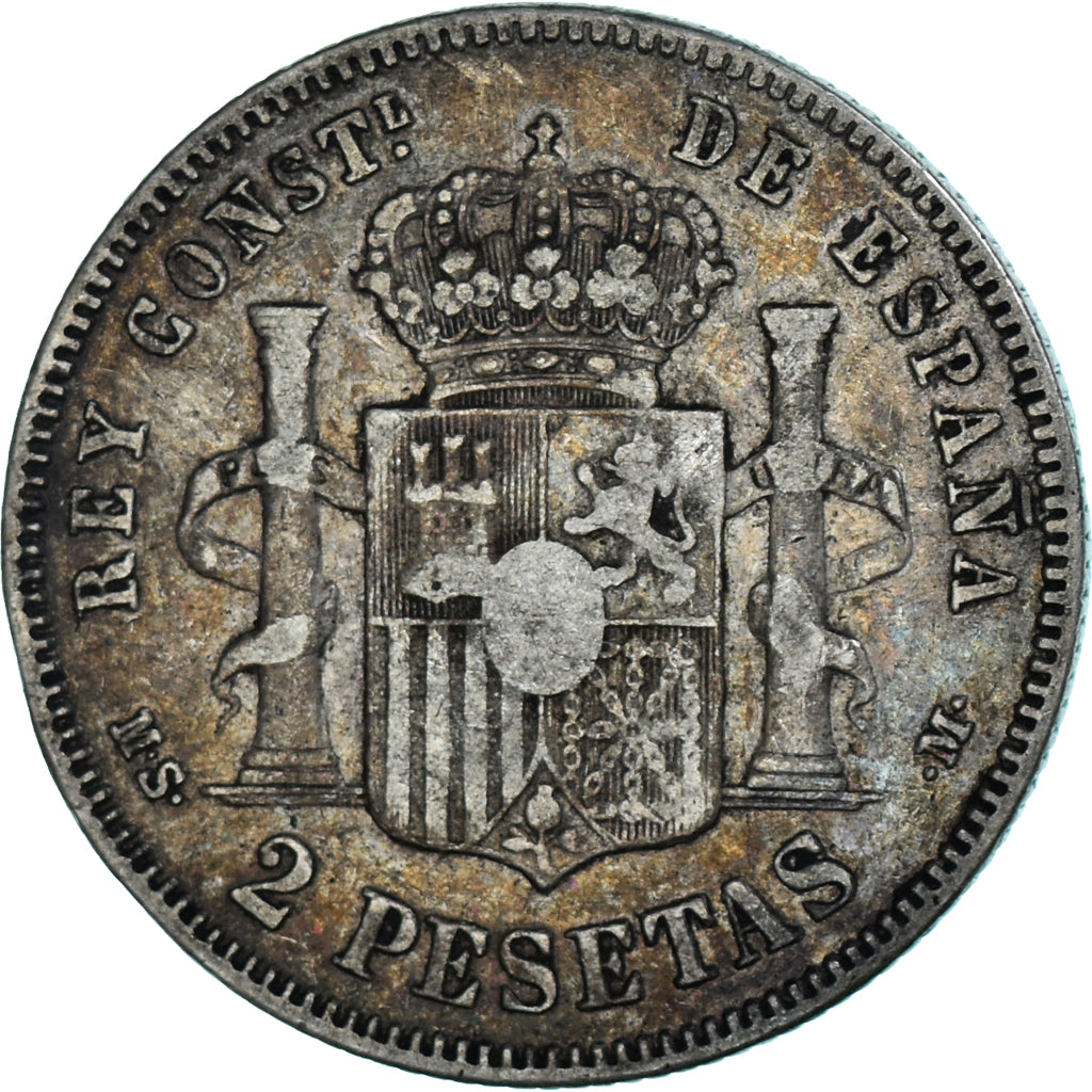 Coin, Spain, Alfonso XII, 2 Pesetas, 1882, Madrid, VF(30-35), Silver, KM:678.2