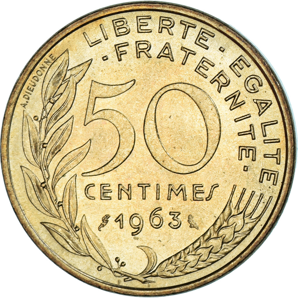 Monnaie, France, Marianne, 50 Centimes, 1963, Paris, SUP, Bronze-Aluminium