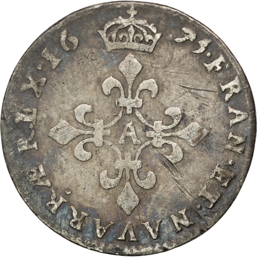 FRANCE, 4 Sols dits « des Traitants », 4 Sols, 1675, Paris, KM #23...
