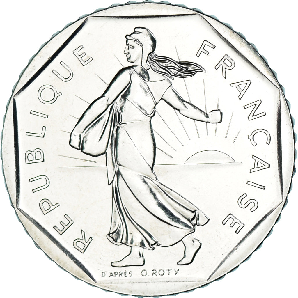 Moneta, Francja, Semeuse, 2 Francs, 1988, Paris, MS(64), Nikiel, KM:942.1