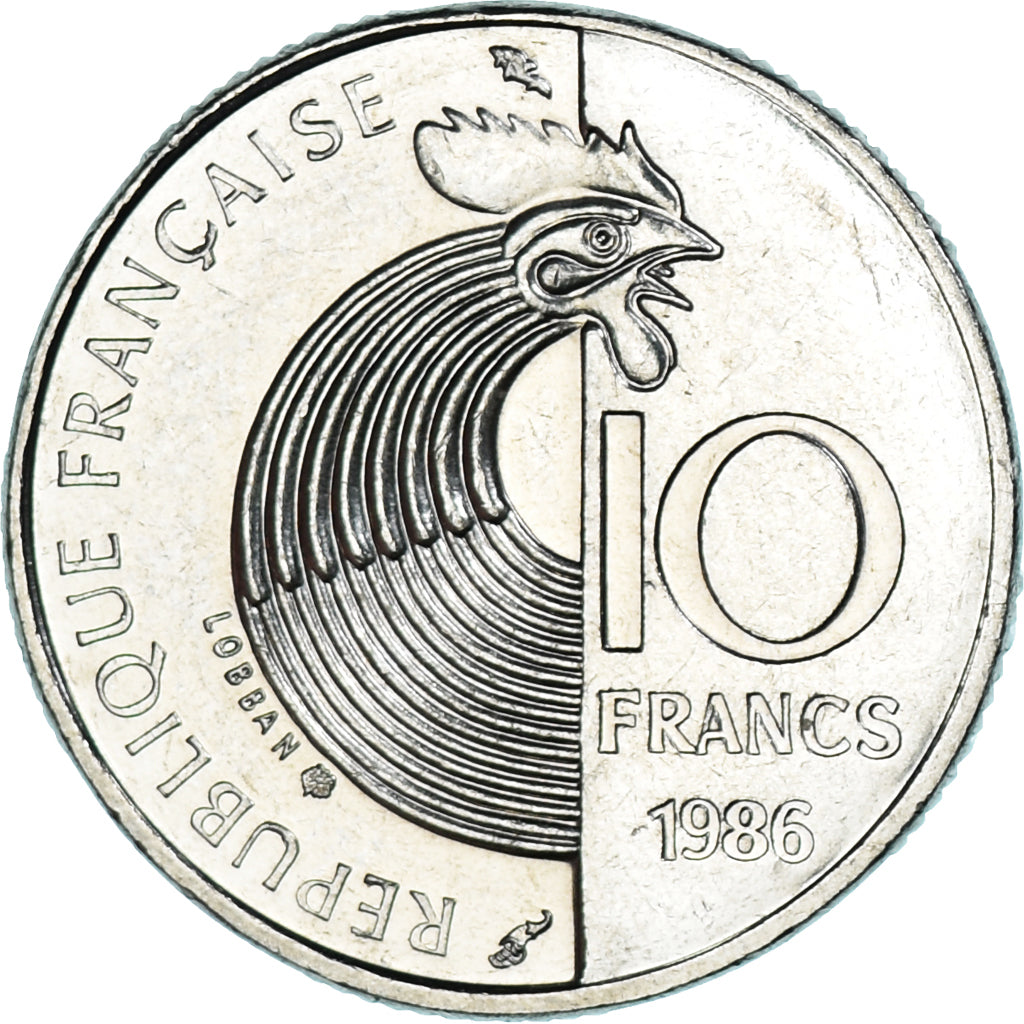 Münze, Frankreich, Schumann, 10 Francs, 1986, VZ, Nickel, KM:958, Gadoury:825