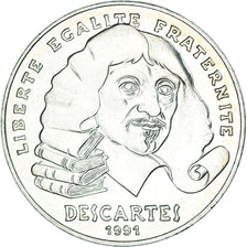 Munten, Frankrijk, Descartes, 100 Francs, 1991, UNC-, Zilver, KM:996