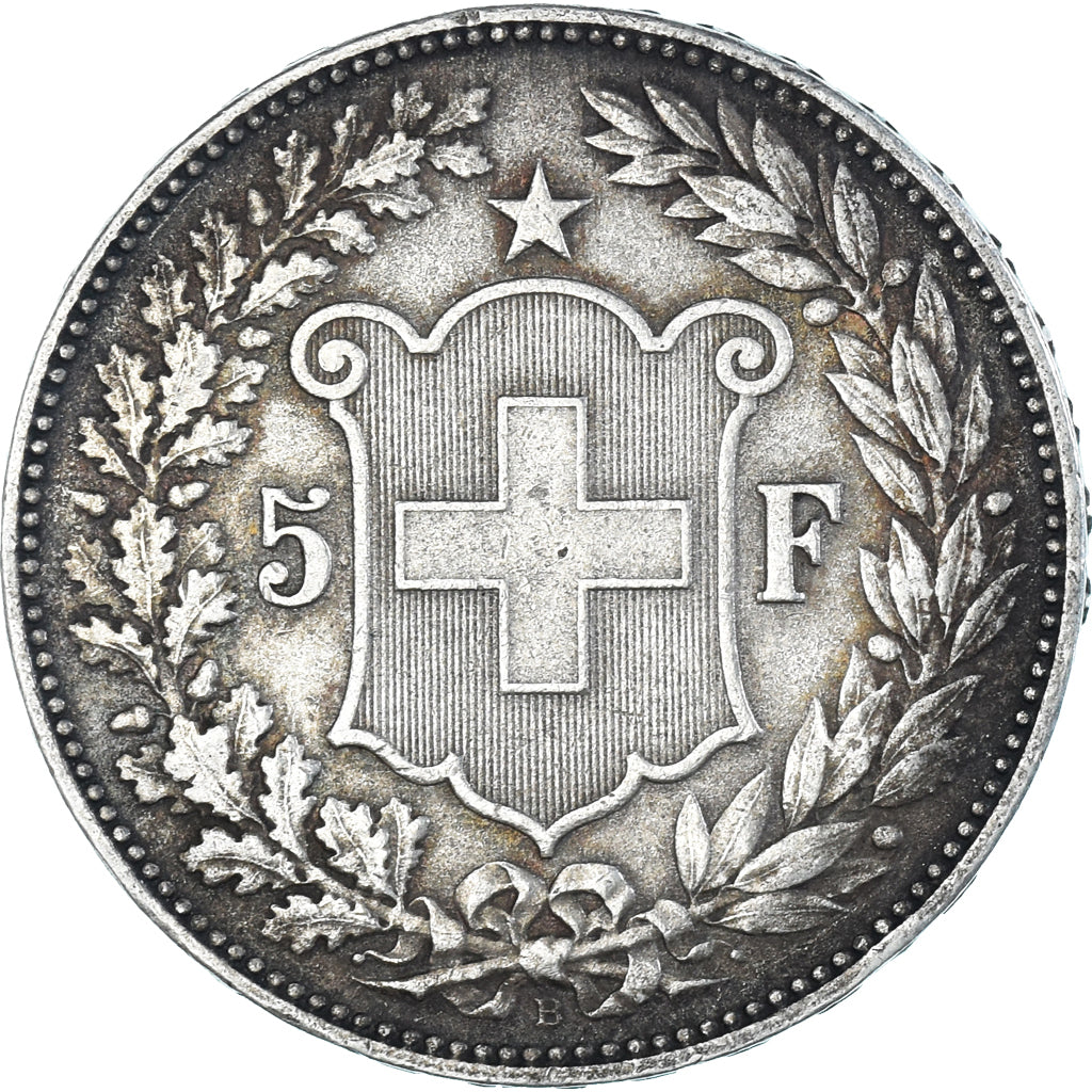 Coin, Switzerland, 5 Francs, 1907, Bern, EF(40-45), Silver, KM:34