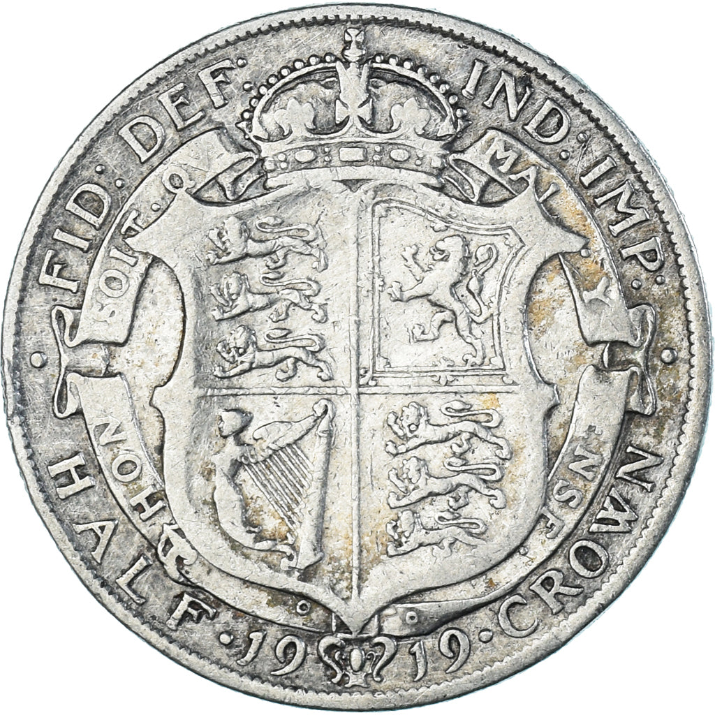 Coin, Great Britain, George V, 1/2 Crown, 1919, British Royal Mint, VF(20-25)