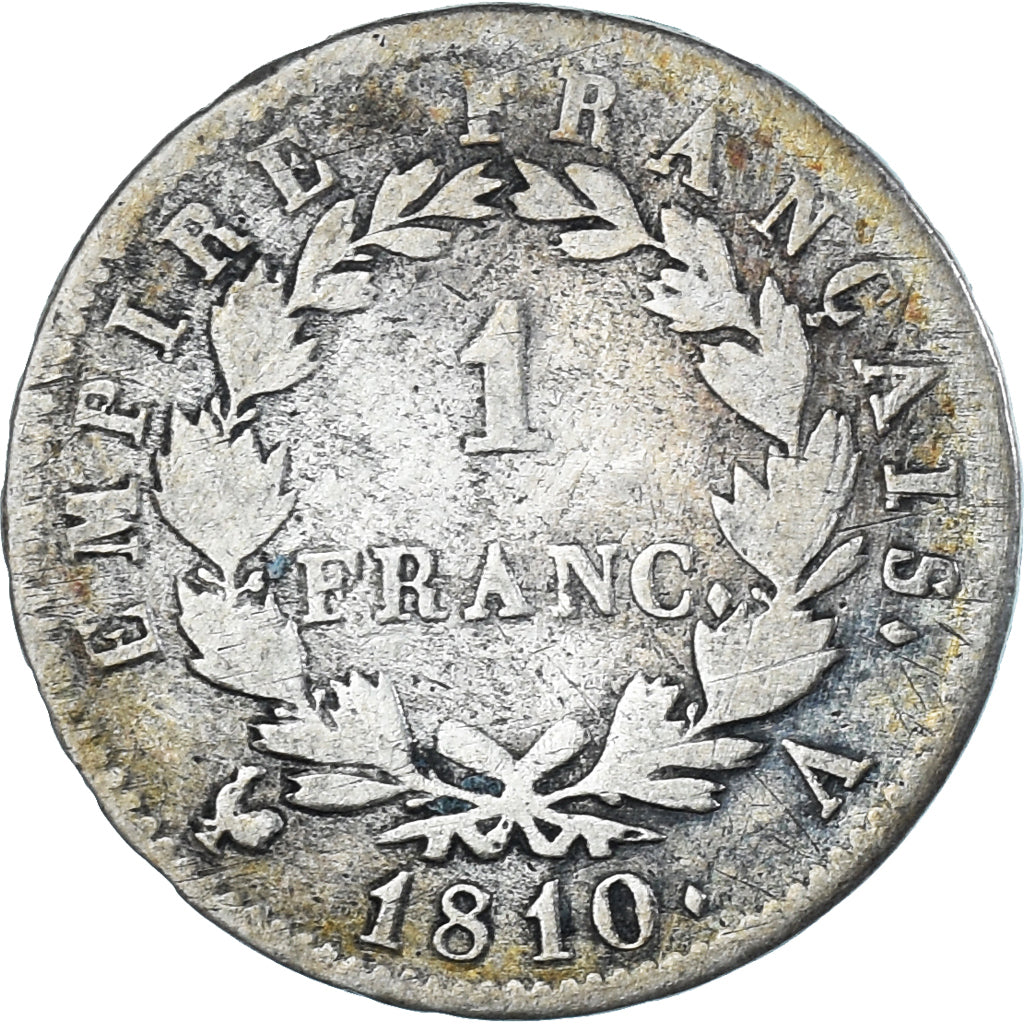 Coin, France, Napoléon I, Franc, 1810, Paris, VF(20-25), Silver, KM:692.1
