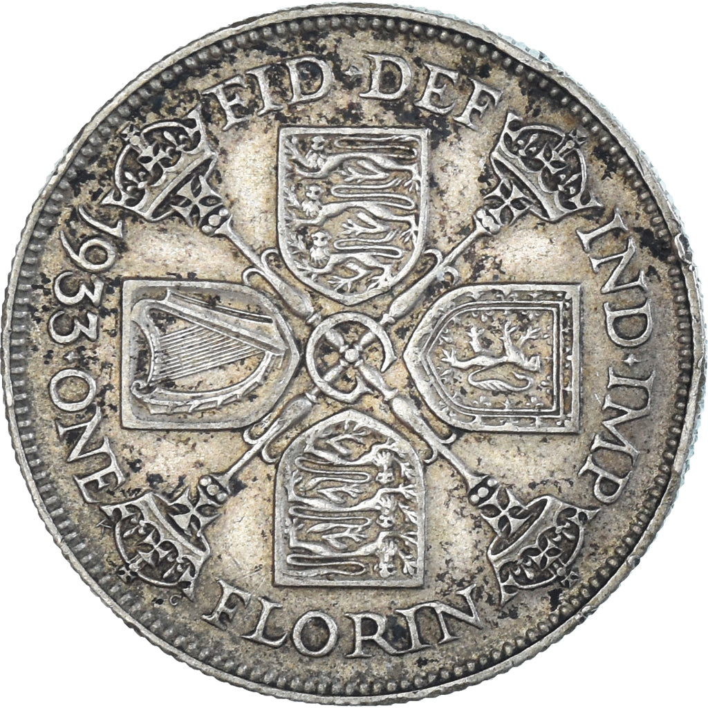 Coin, Great Britain, George V, Florin, 1933, British Royal Mint, EF(40-45)