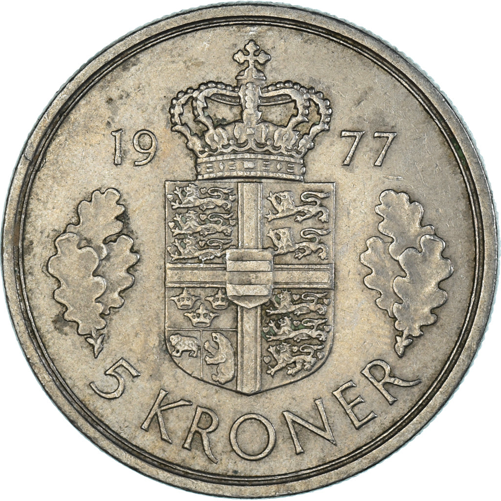 Coin, Denmark, 5 Kroner, 1977