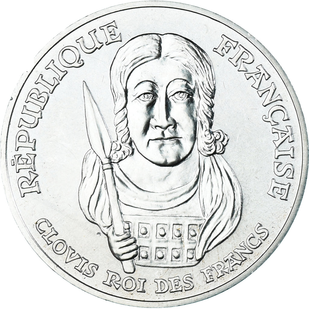 Coin, France, Clovis, 100 Francs, 1996, MS(63), Silver, KM:1180, Gadoury:953