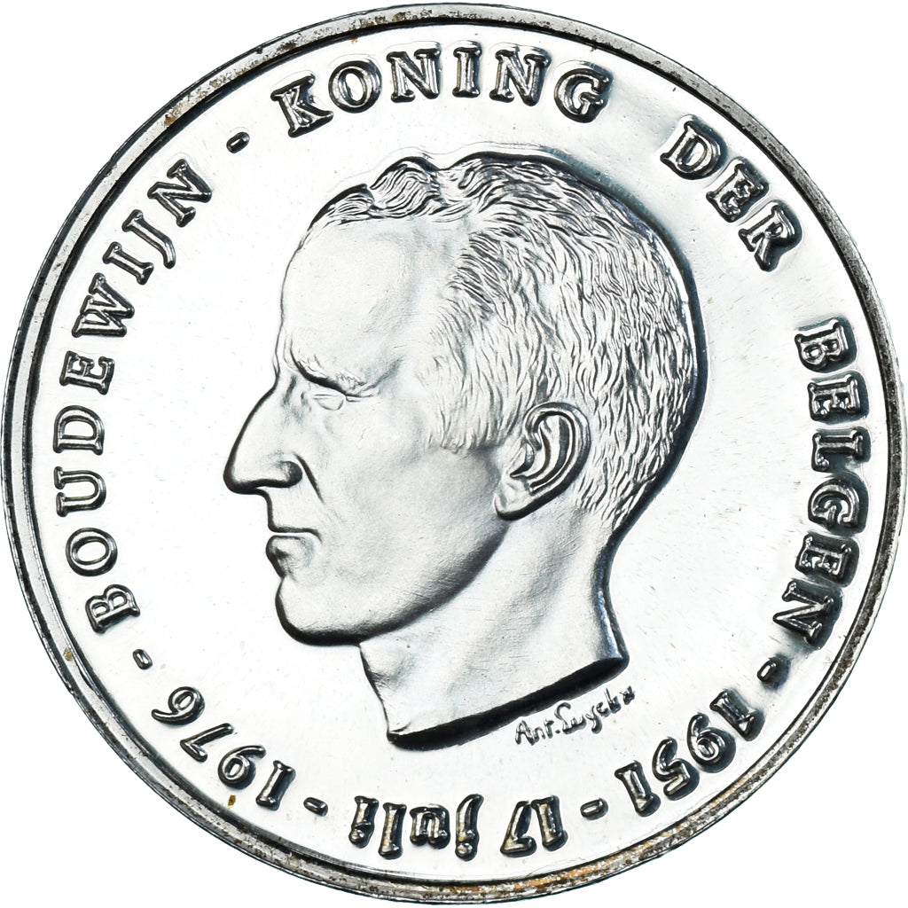 Coin, Belgium, Boudewijn, 250 Francs, 1976, Brussels, Prooflike, AU(55-58)
