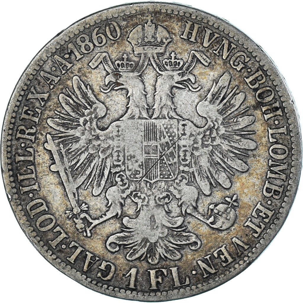 Coin, Austria, Franz Joseph I, Florin, 1860, Vienne, EF(40-45), Silver, KM:2219