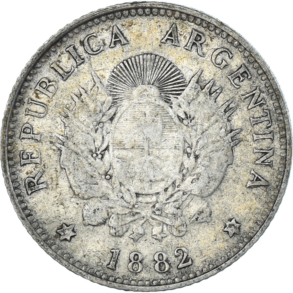 Coin, Argentina, 20 Centavos, 1882, VF(30-35), Silver, KM:27