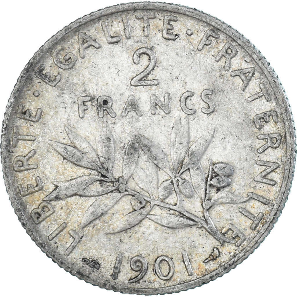 Monnaie, France, Semeuse, 2 Francs, 1901, Paris, TB, Argent, Gadoury:532